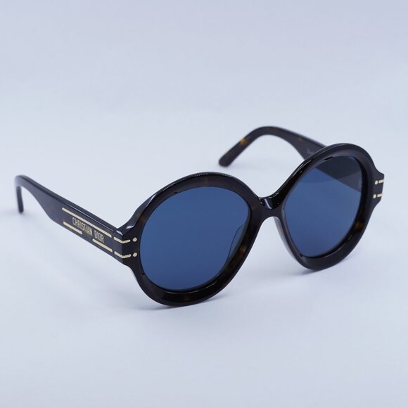 🕶️ New Dior DIORSIGNATURE R1U 20B0 Sunglasses - Dark Havana Frame, Blue Lenses - Picture 1 of 15